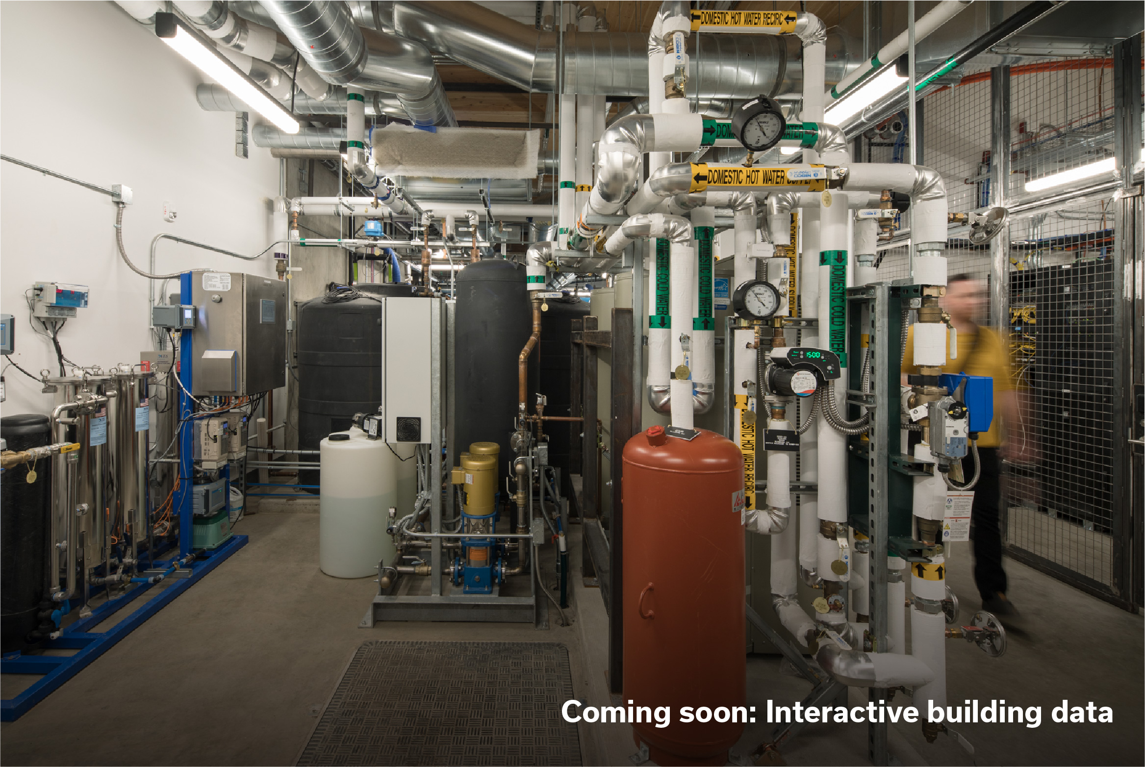 Image of the mechanical room at the PAE Living Building 