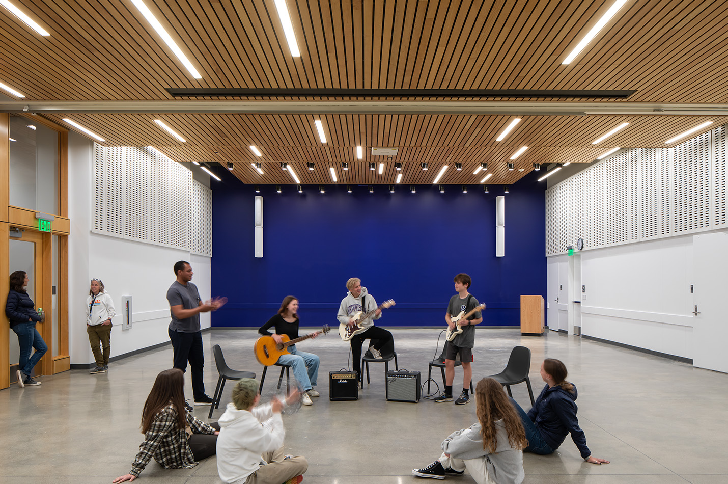 The music room of the Bush School, a high-performing building by PAE.